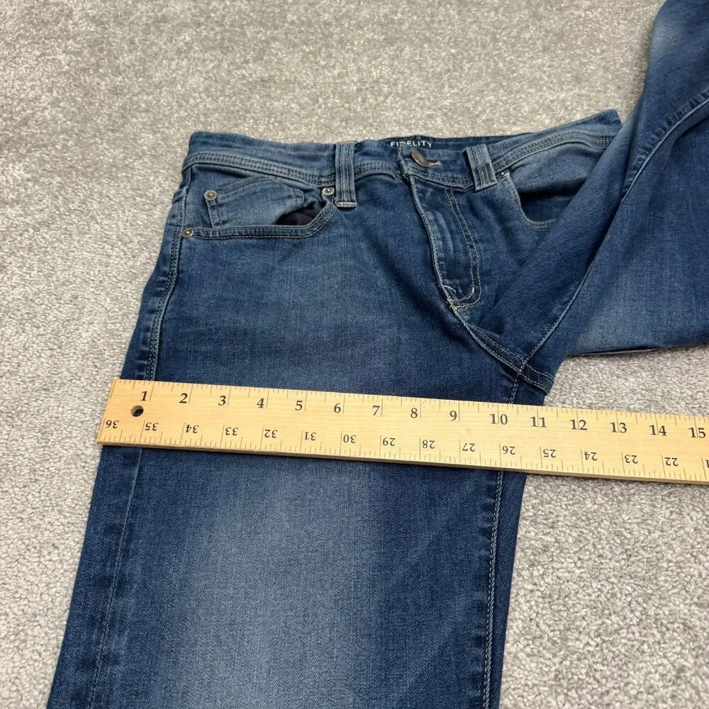 Fidelity Jimmy Satori Slim Fit Straight Leg Denim Jeans Mens 33 Blue Stretch
